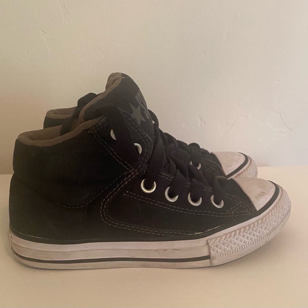 Converse Black High-Top Kids Sneakers with White Trim